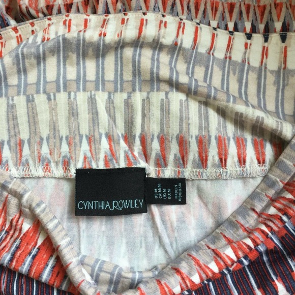 Synthia Rowley Geometric Striped Stretchy Jersey Strapless Rayon Maxi Dress Sz M - Picture 4 of 7